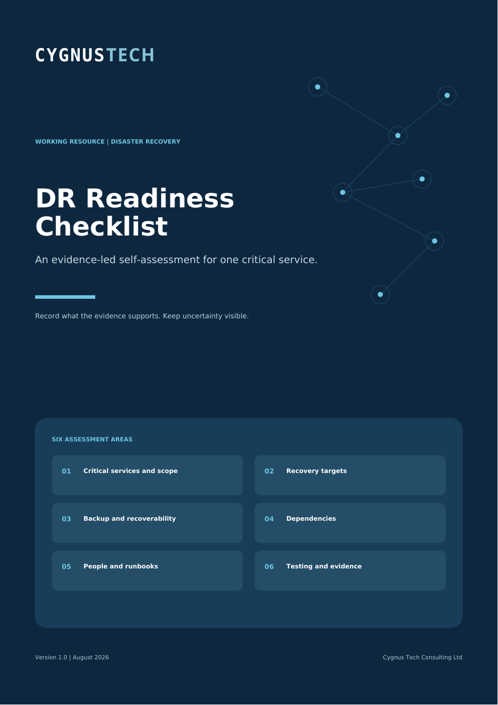 Cover of the Cygnus DR Readiness Checklist